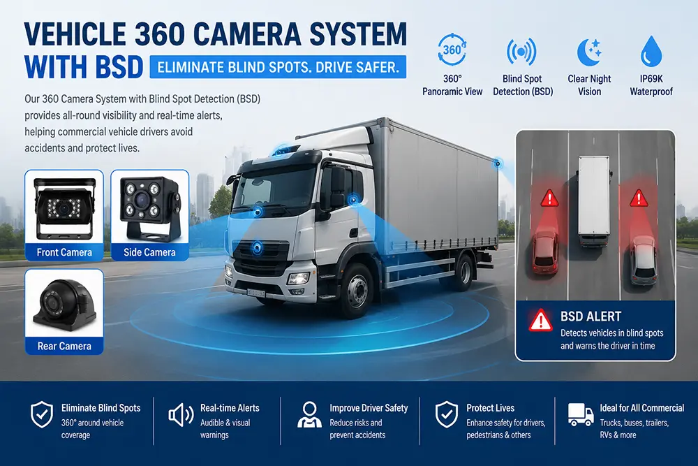Sistema de Câmeras 360 do Veículo com BSD 2026