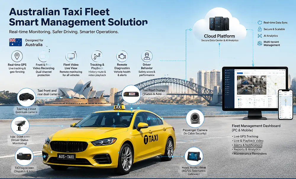 Selección de cámaras de salpicadero para taxis australianos