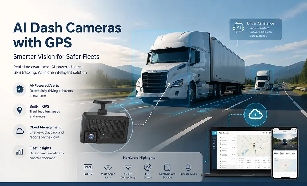 AI Dash Cameras Work with GPS Fleet Tracking