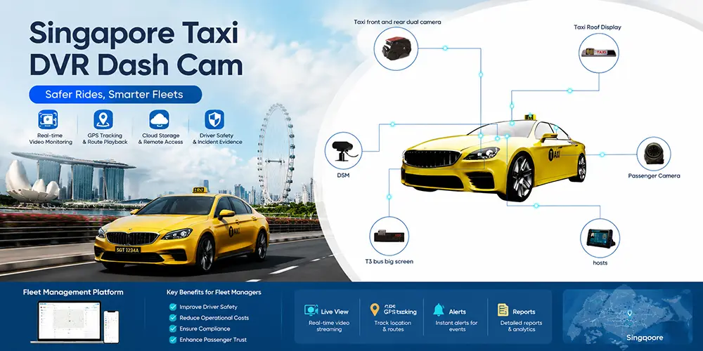 Singapore Taxi DVR Dash Cam System