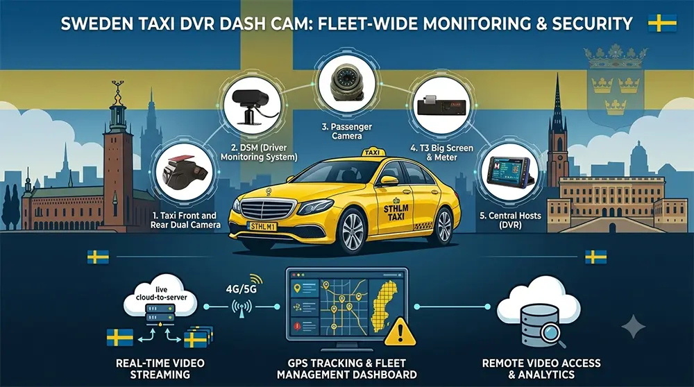 Sweden Taxi DVR Dash Cam System