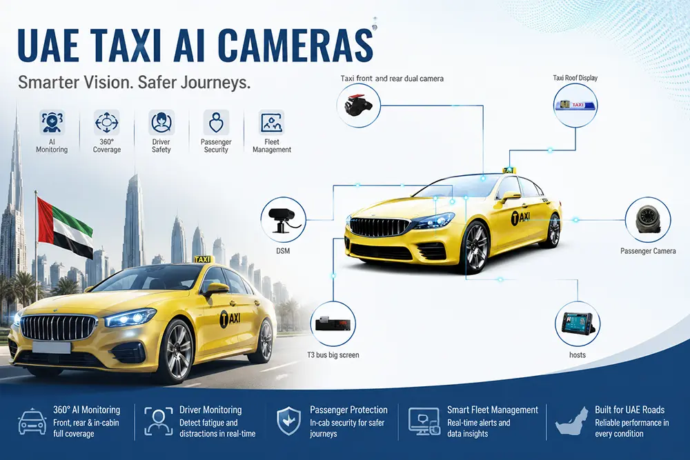 Cámaras Vehiculares con IA para Taxis de los Emiratos Árabes Unidos