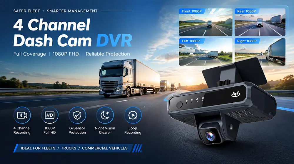 4 Channel Car Dash Cam 1080P Car DVR