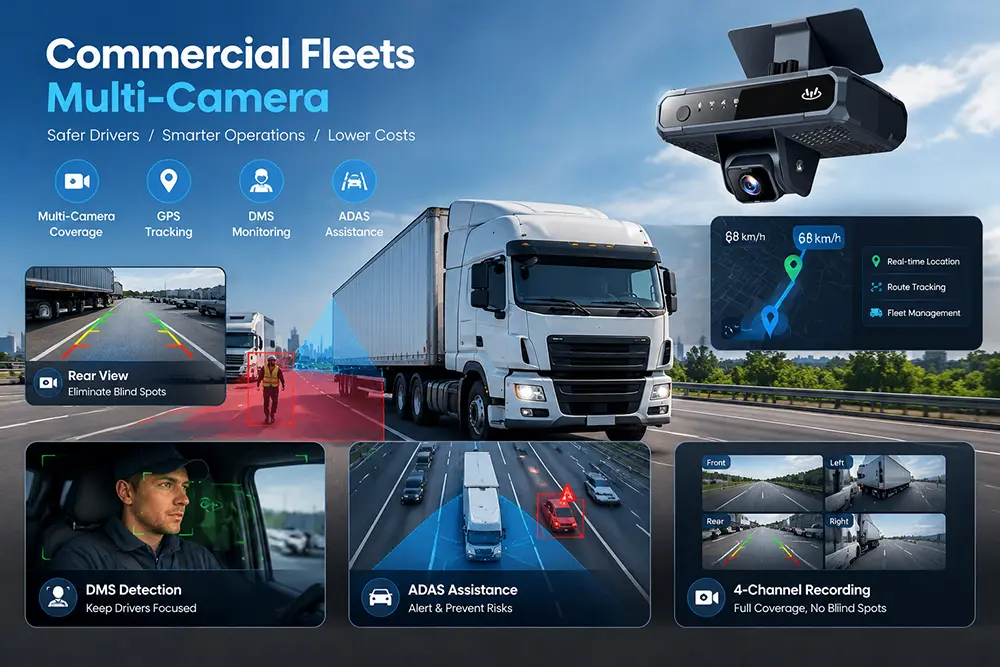 AI Dash Cam Commercial Fleets Multi-Camera